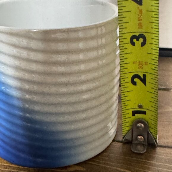 STARBUCKS 2022 Blue White Textured Twist Diagonal Ombre‎ Ceramic Mug NWT - Picture 9 of 9